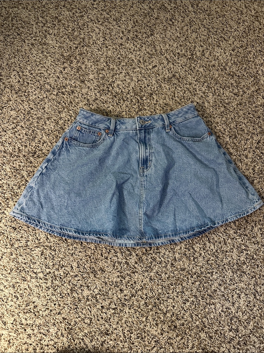 American Eagle Outfitters Light Blue Denim Circle Skirt (MRO)